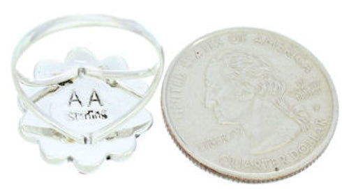 Sun Multicolor Southwest Silver Jewelry Ring Size 6-1/2 YS72140